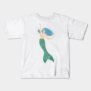 Blue hair Mermaid Kids T-Shirt